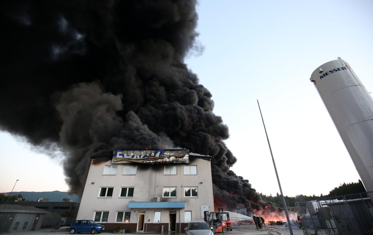 Požar v podjetju Fragmat, Podskrajnik pri Rakeku | Foto Ljubo Vukelič/Občina Cerknica