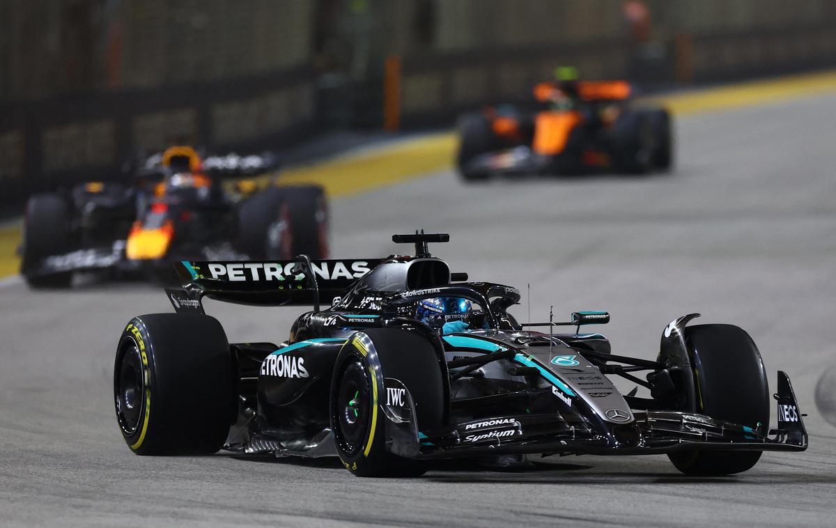 Singapur George Russell Mercedes | George Russell je dobil drugo zmago letos in peto v formuli 1. | Foto Reuters