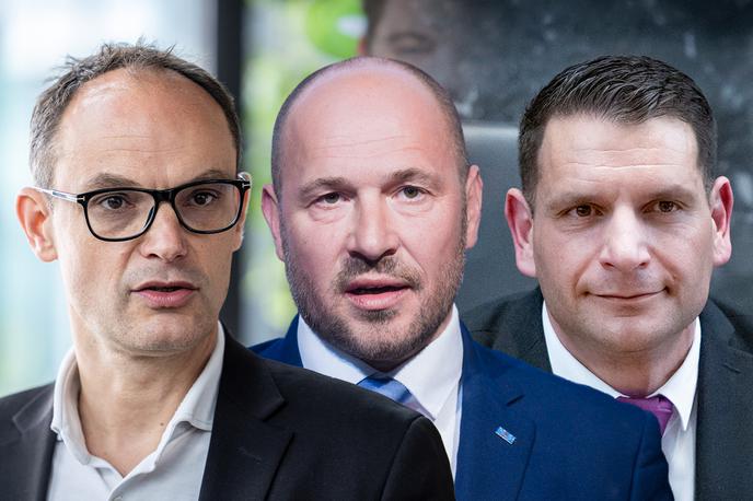 Logar, Vrtovev, Stevanović | Interventni zakon o razvoju Slovenije so pripravili v t. i. tretjem političnem bloku. | Foto Gaja Hanuna, Ana Kovač, STA