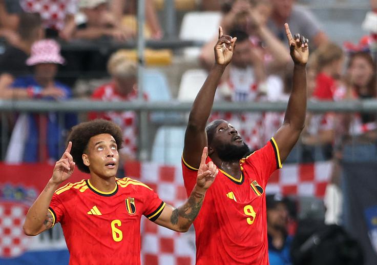 Končni rezultat je dosegel rezervist Romelu Lukaku. Na tekmi s Hrvaško je na SP 2022 zapravil kar nekaj zrelih priložnosti, tokrat pa je bil izkušeni napadalec bolj natančen.  | Foto: Reuters