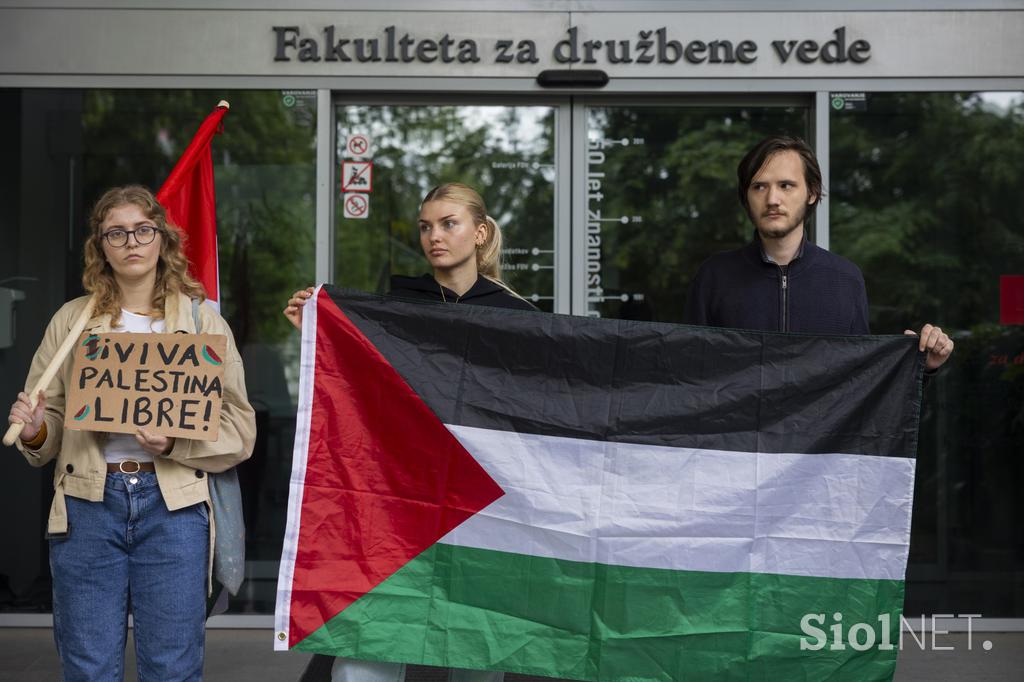 Protestna akcija študentov FDV v podporo Palestini