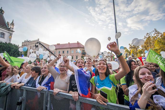 Slovenija odbojka sprejem | Nepozaben sprejem srebrnih odbojkarjev leta 2019 na Kongresnem trgu v Ljubljani. | Foto Urban Meglič/Sportida