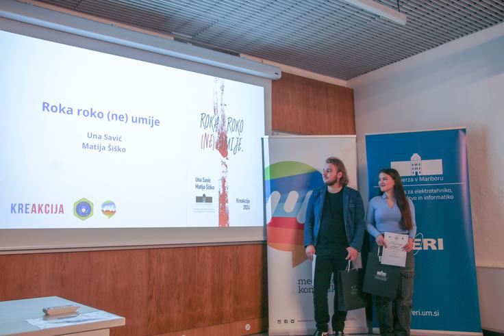 Kot študentka v Mariboru je za delo Roka roko (ne) umije – Krvave sledi korupcije v okviru projekta Kreakcija prejela nagrado za drugo mesto. | Foto: Osebni arhiv Une Savić