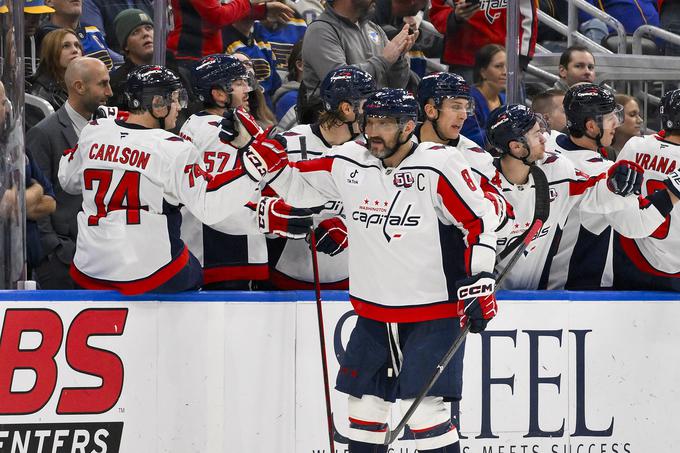 Aleksander Ovečkin je za Washington Capitals dosegel nova dva zadetka. | Foto: Reuters