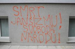 Grožnja na zgradbi stranke SDS: "Smrt Janšizmu" (foto)