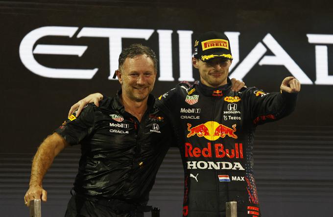 Svetovni prvak Max Verstappen in šef ekipe Red Bull Christian Horner | Foto: Reuters