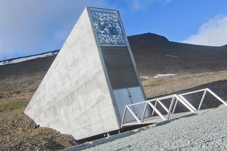 Semena, ki so shranjena v bunkerju 120 metrov pod živo skalo in permafrostom, to je večno zmrznjena zemlja, so zato le varnostne kopije primerkov iz približno 1.500 semenskih bank drugod po svetu. Tole je vhod v ledeni semenski sef. | Foto: Thinkstock