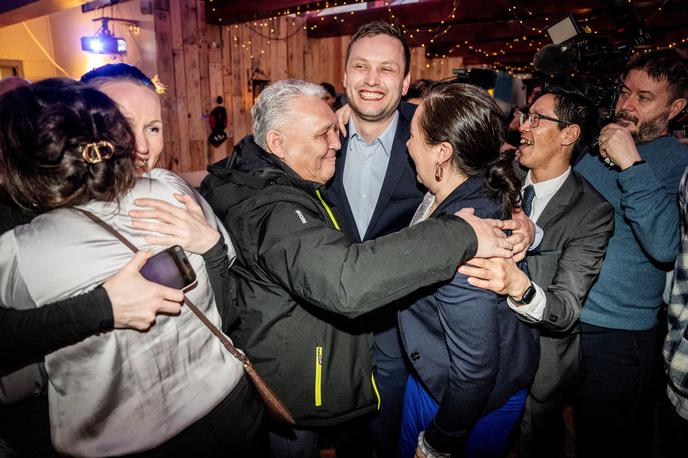 vodja Demokratov, Demokrati, Grenlandija, Jens-Frederik Nielsen | Demokrati so v zadnjih štirih letih potrojili podporo. Na fotografiji vodja Demokratov Jens-Frederik Nielsen.  | Foto Reuters