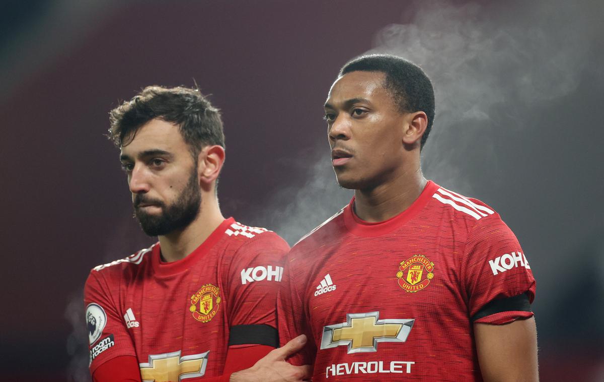 Anthony Martial, Bruno Fernandes | Martial bo izpustil sobotni finale. | Foto Reuters