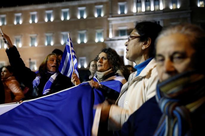 Protestniki v Atenah | Foto Reuters
