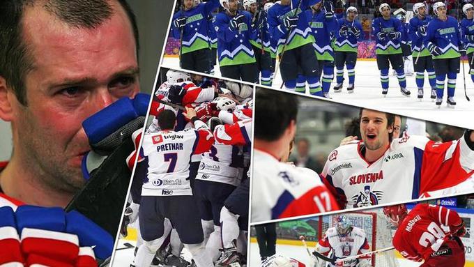"Z eno nogo sem bil že v hokejskem grobu, zdaj smo na olimpijskih igrah," je s solzami v očeh v čustvenem pogovoru takoj po veliki zmagi dejal kapetan Tomaž Razingar. | Foto: Hokejska zveza Slovenije