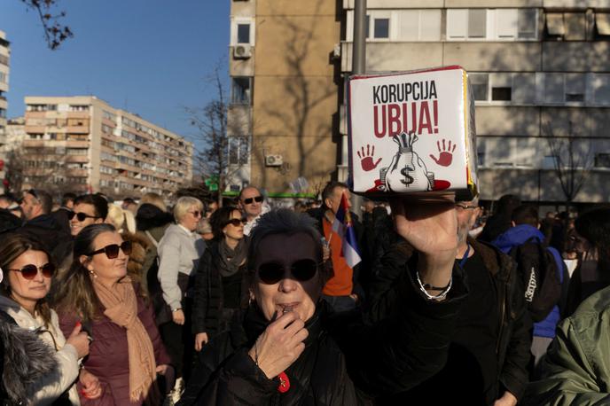 Novi Sad, protesti | Najbolj množična protesta sta bila v Beogradu 22. decembra in 27. januarja, ko se je po nekaterih ocenah v dveh dneh zbralo več kot dvesto tisoč ljudi. | Foto Reuters