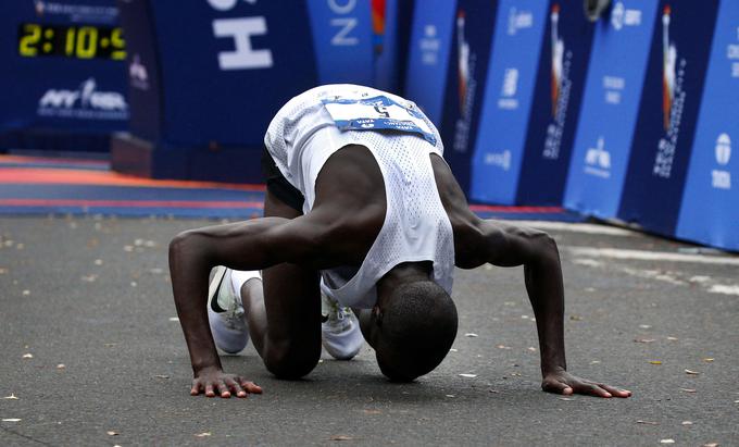 Zmagovalec 47. newyorškega maratona je Kenijec Geoffrey Kamworor. Maraton je pretekel v času 2;10:53. | Foto: Reuters