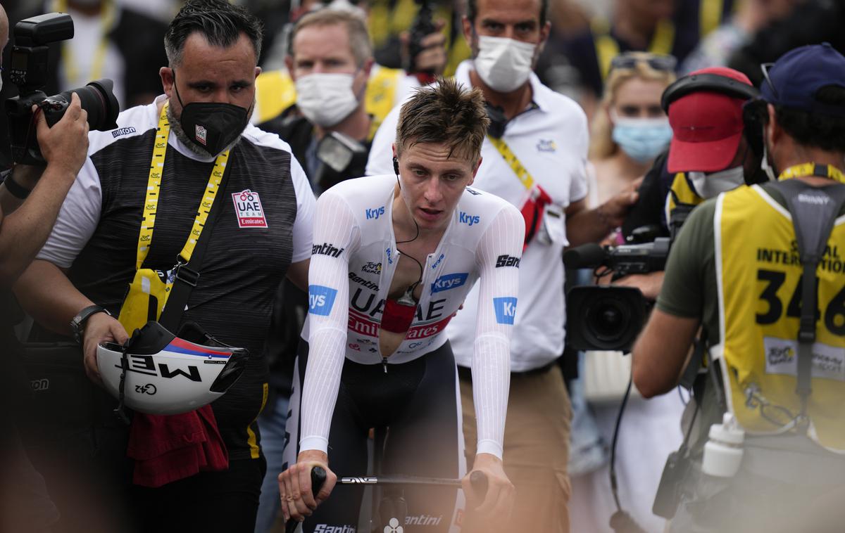 Tadej Pogačar Combloux TDF 2023 | Tadej Pogačar je po besedah mame Marjete kronometer na Touru leta 2023 vozil s trebušno virozo. Tisti dan je za največjim rivalom Jonasom Vingegaardom zaostal kar minuto in 38 sekund.  | Foto Guliverimage