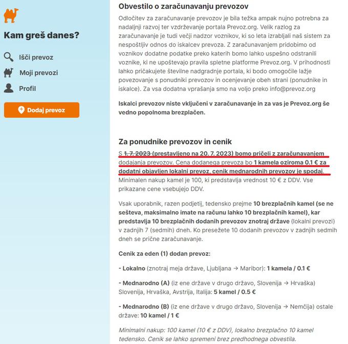 prevoz.org novi pogoji | Foto: portal prevoz.org