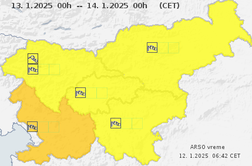 Arso izdal oranžno opozorilo