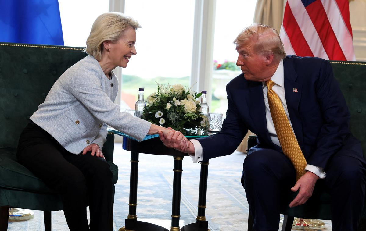 Ursula von der Leyen in Donald Trump | Predsednica Evropske komisije Ursula von der Leyen in ameriški predsednik Donald Trump | Foto Reuters