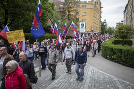 Protestni shod upokojencev. Pavle Rupar Upokojenci