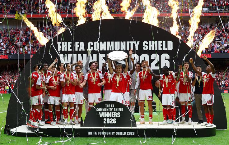 Arsenal je osvojil 18. angleški superpokal. | Foto: Reuters