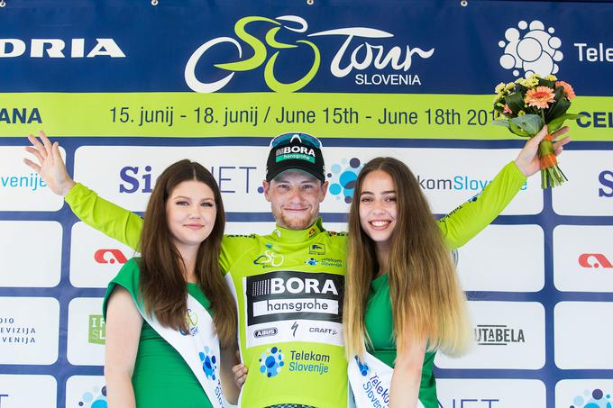 Irski šprinter Sam Bennett je na dirki Po Sloveniji dirkal leta 2017. Zmagal je v 1. in zadnji etapi in se z dirke poslovil v zeleni majici najboljšega po točkah.  | Foto: Vid Ponikvar