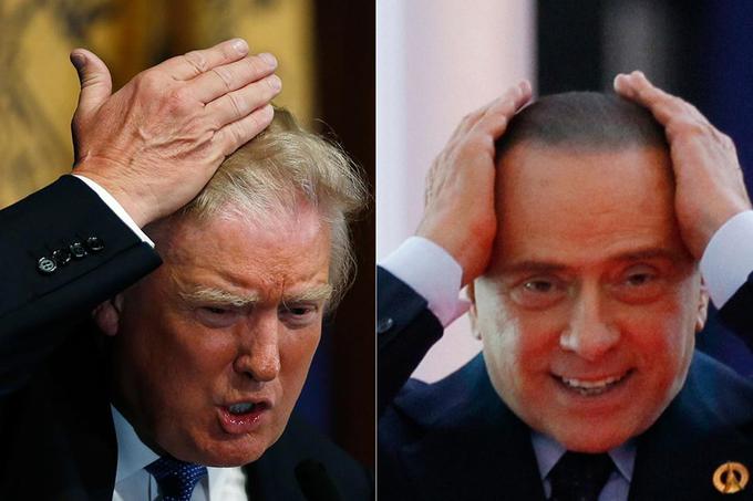 Tako Trump kot Berlusconi sta obsedena s svojimi lasmi. | Foto: Reuters