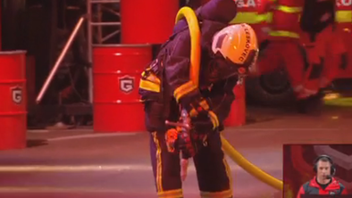 Na snemanje prihiteli reševalci, gasilka je bila povsem na koncu z močmi #video