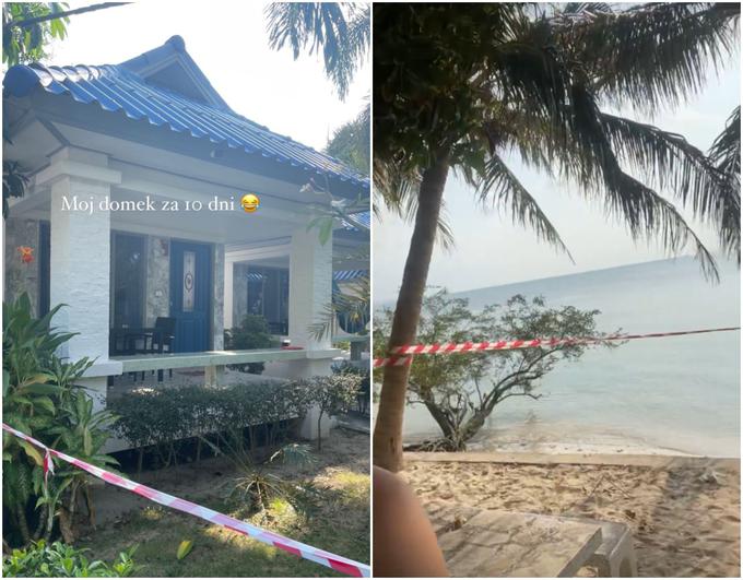 Hiška in plaža, kjer bo naslednjih deset dni preživljala karanteno. | Foto: zajem zaslona/Instagram