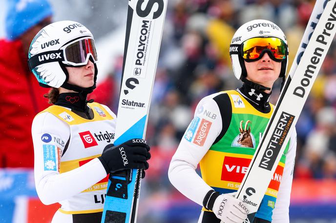 Nika Prevc in Domen Prevc | Če bosta Nika in Domen Prevc še naprej kraljevala, bosta v novi sezoni med tistimi, ki bodo spremembo štartnega vrstnega reda občutili najbolj neposredno. | Foto Aleš Fevžer, kolaž: Siol.net/AI