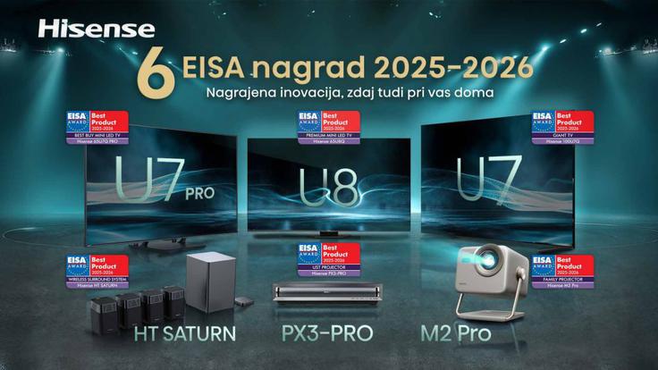 Hisense je ponosni prejemnik šestih EISA nagrad. | Foto: Gorenje GSI