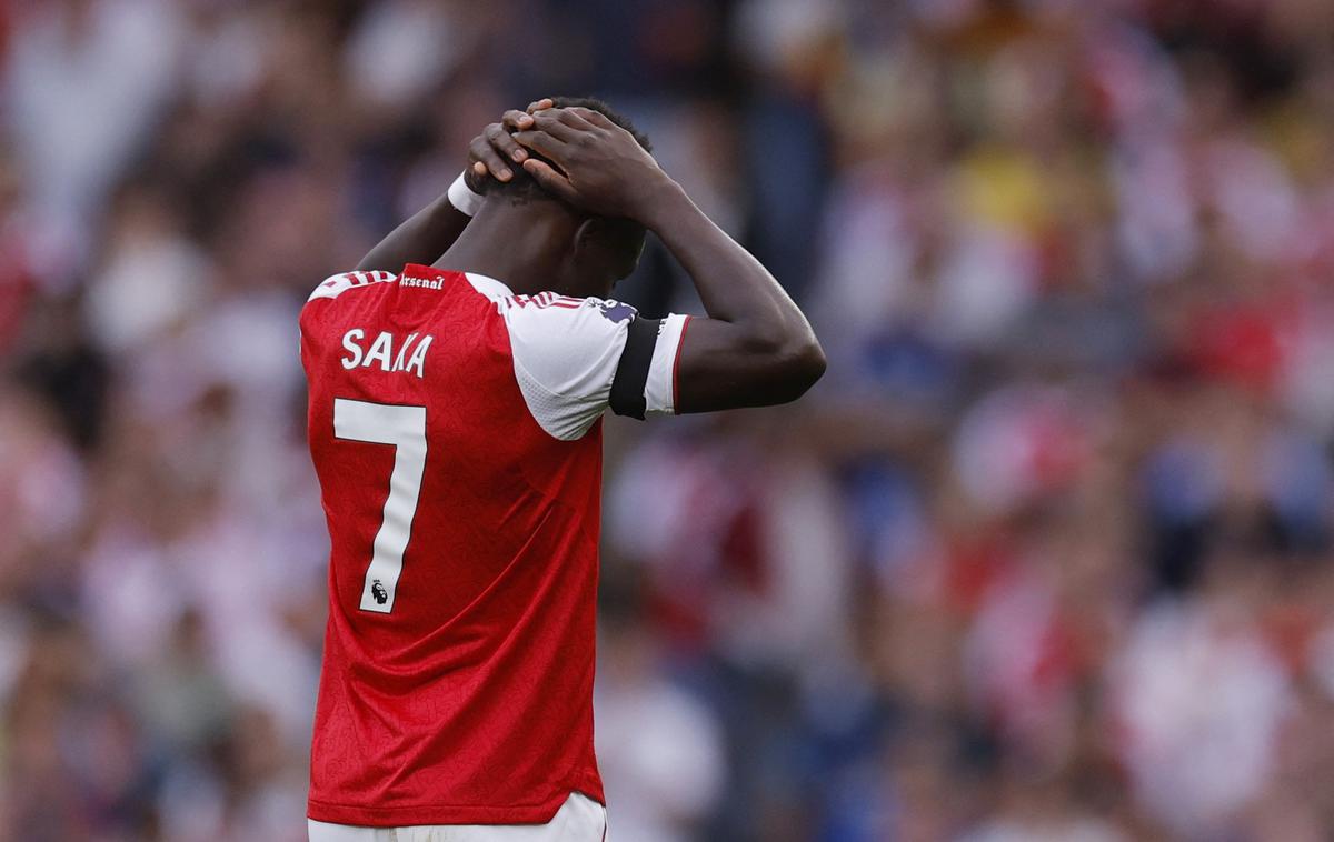 Arsenal Bukayo Saka | Tudi Bukayo Saka bo v vrstah Arsenala manjkal nekaj tednov. | Foto Reuters