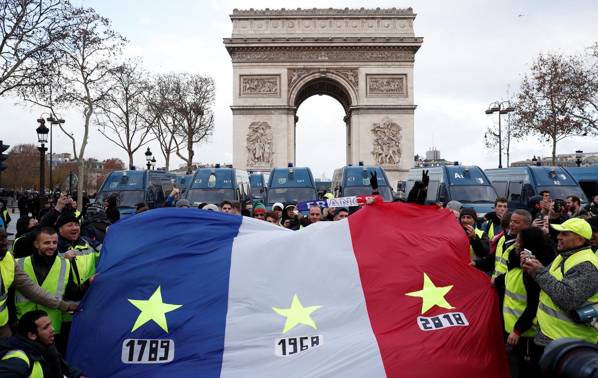 Protesti v Franciji | Preteklo soboto se je na francoske ulice odpravilo več kot 130.000 ljudi, med katerimi so jih skoraj 2000 prijeli. | Foto Reuters