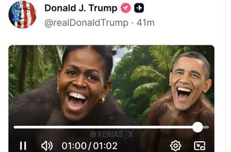 Trump objavil rasistično videomontažo o Obami #video