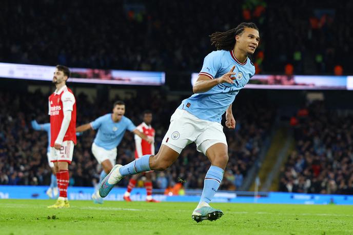 Manchester City Arsenal Nathan Ake | Strelec gola za Manchester City Nathan Ake. | Foto Reuters