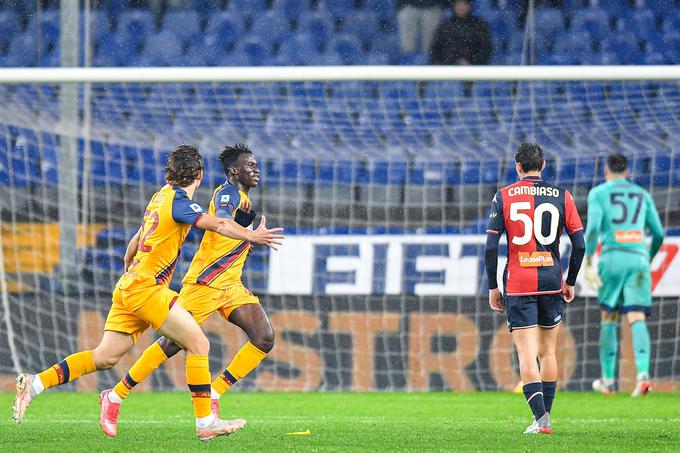 Strelski prvenec v članskem dresu Rome je dočakal v tretjem nastopu v serie A. | Foto: Guliverimage/Vladimir Fedorenko