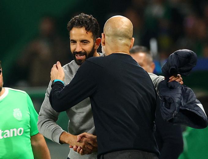 Ruben Amorim in Josep Guardiola se bosta znova pomerila 15. decembra. Takrat bo to mestni derbi v angleškem prvenstvu med Unitedom in Cityjem. | Foto: Reuters