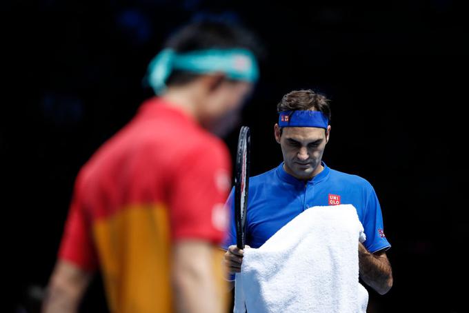 Roger Federer je izgubil uvodni dvoboj na finalnem turnirju. | Foto: Gulliver/Getty Images