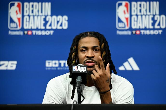 Ja Morant | Ja Morant (Memphis) pred dvobojem z Orlandom v Berlinu. | Foto Reuters