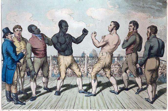 Tom Molineaux | Takole se je osvobojeni suženj Tom Molineaux v okolici Londona leta 1811 še drugič spopadel z britanskim prvakom Tomom Cribbom. | Foto Wikimedia Commons