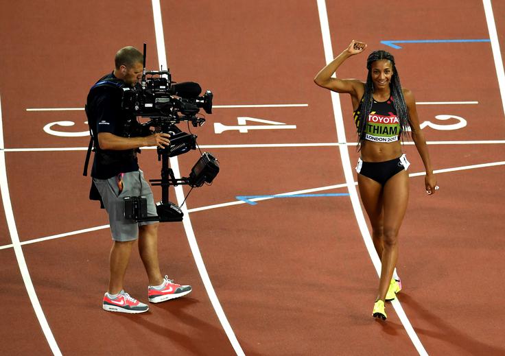 Na prestolu se mu je pridružila belgijska sedmerobojka Nafissatou Thiam. | Foto: Getty Images