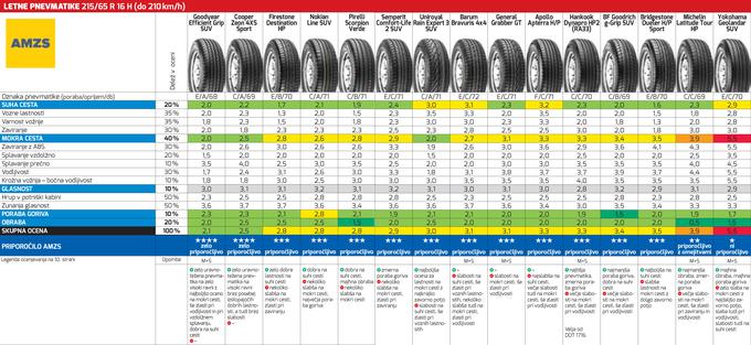 Test 16-palčnih gum. Povezava do testa (.pdf) | Foto: AMZS