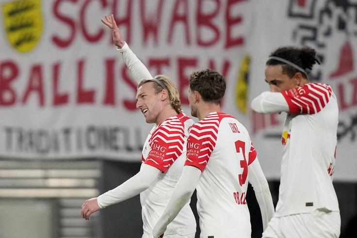 Šved Emil Forsberg se je od navijačev Leipziga poslovil z zadetkom, pozimi se seli v New York. | Foto: Guliverimage