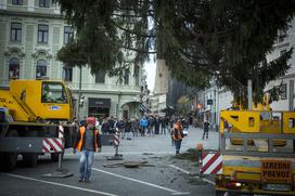Novoletna smreka v Ljubljani Prešernov trg