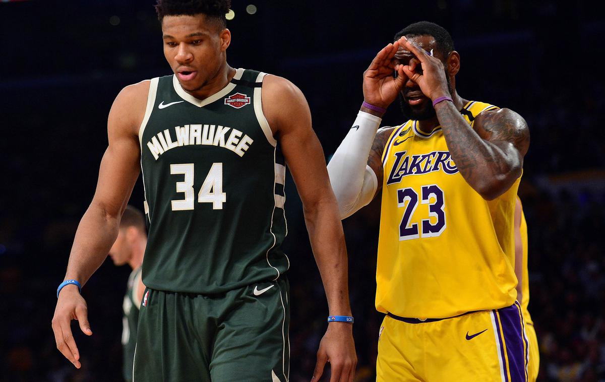 Giannis Antetokounmpo, LeBron James | Giannis Antetokounmpo in LeBron James. Tokrat je bil boljši LeBron James. | Foto Reuters