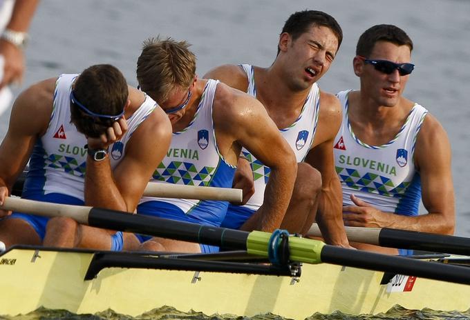 Na olimpijskih igrah leta 2008 v Pekingu je slovenska posadka četverca brez krmarja ostala brez odličja. Rozman danes na to gleda kot na pozitivno izkušnjo.  | Foto: STA ,