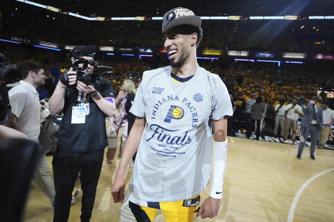 Tyrese Haliburton Indiana Pacers | Tyrese Haliburton se je z Indiano uvrstil v veliki finale lige NBA, po tekmi pa se je znašel na družbenih omrežjih zaradi dogajanja ob podelitvi. | Foto Guliverimage