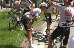 V živo: Roglič in druščina na najlažji etapi, po padcu konec za Isaaca del Tora