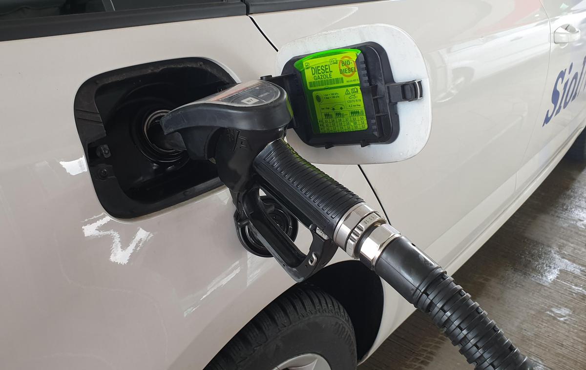 Gorivo dizel bencin bencinska črpalka | 95-oktanski bencin trenutno stane 1,379 evra na liter, dizelsko gorivo pa 1,418 evra na liter. | Foto Metka Prezelj