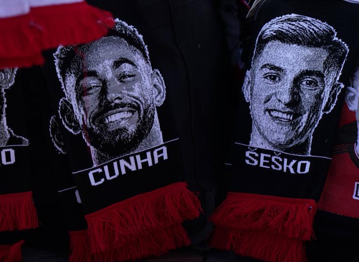 Matheus Cunha in Benjamin Šeško bi lahko prvič združila moči od prve minute v angleškem prvenstvu v soboto. | Foto: Guliverimage