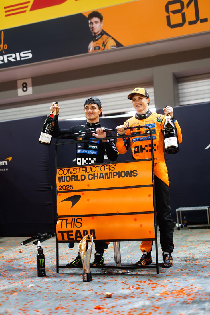 V Singapurju sta Norris in Piastri potrdila konstruktorsko lovoriko za McLaren. | Foto: Guliverimage