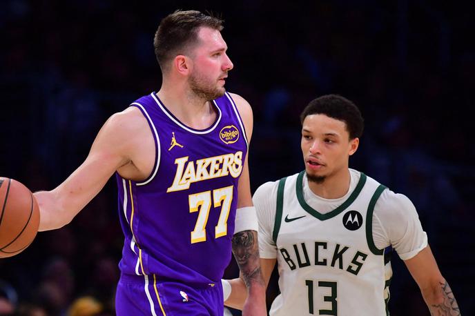 Luka Dončić, Los Angeles Lakers : Milwaukee Bucks | Luka Dončić je tekmo z Milwaukeejem zaključil predčasno. | Foto Gulliverimage